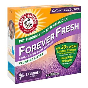 Arm & Hammer Forever Fresh Clumping Cat Litter Lavender, MultiCat 18lb With 20% More Lavender Freshness, Pet Friendly With Essential Oils