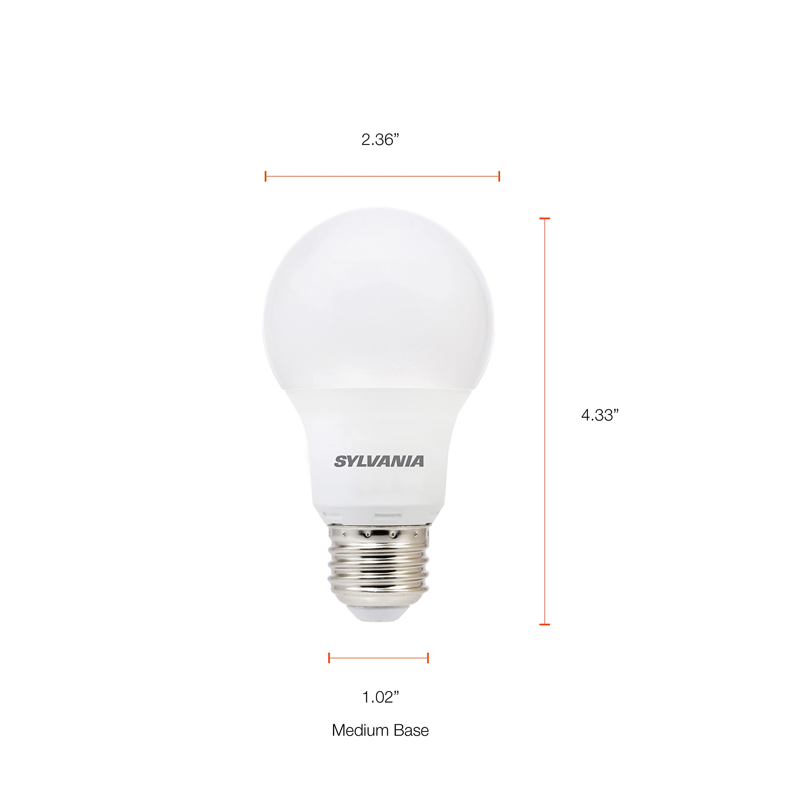 SYLVANIA LightSHIELD A19 Germicidal LED Light Bulb, 8.5W=60W, 10 yr, Non-Dimmable, 800 lm, 5000K, Daylight - 4 Pack (41068)