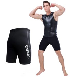 dizokizo men wetsuit short pants 2mm neoprene shorts for scuba diving kayaking surfing snorkeling short pants l