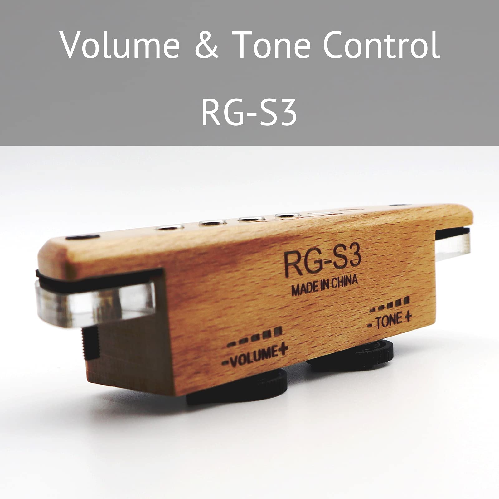 RG-S3 Passive Woody Soundhole Acoustic Guitar Pickup with Volume Tone Control for steel-string acoustic guitars - Magnetic Humbucker Pickup