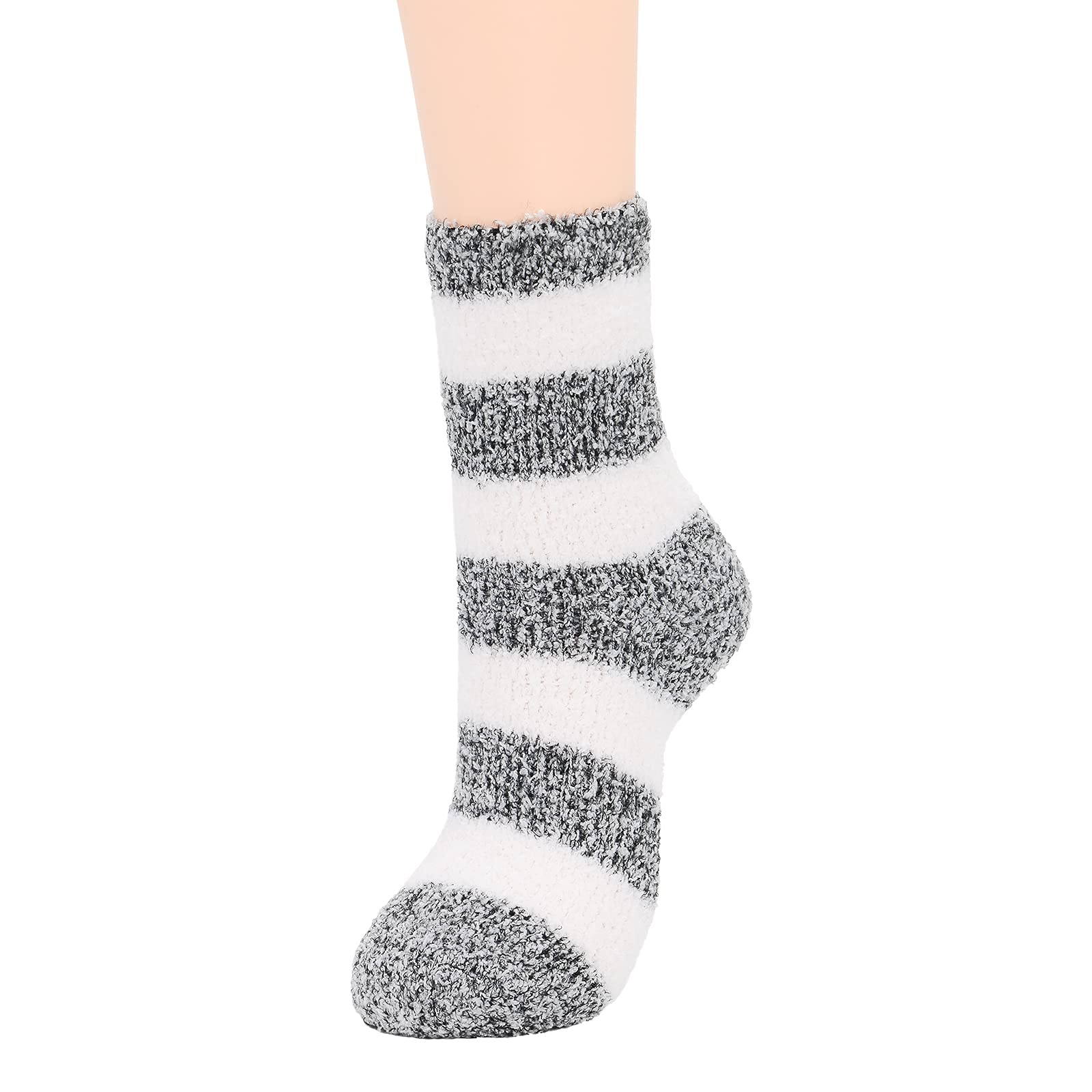 Fuzzy Socks for Women Fluffy Outdoor Socks Warm Fleece Socks Athletic Ankle Socks for Girls 6 Pack Purple