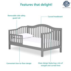 Dream On Me Austin Toddler Day Bed in Steel Grey, Greenguard Gold Certified, JPMA Certified, Non-Toxic Finishes, Low to Floor Design, Side Safety Guard Rail