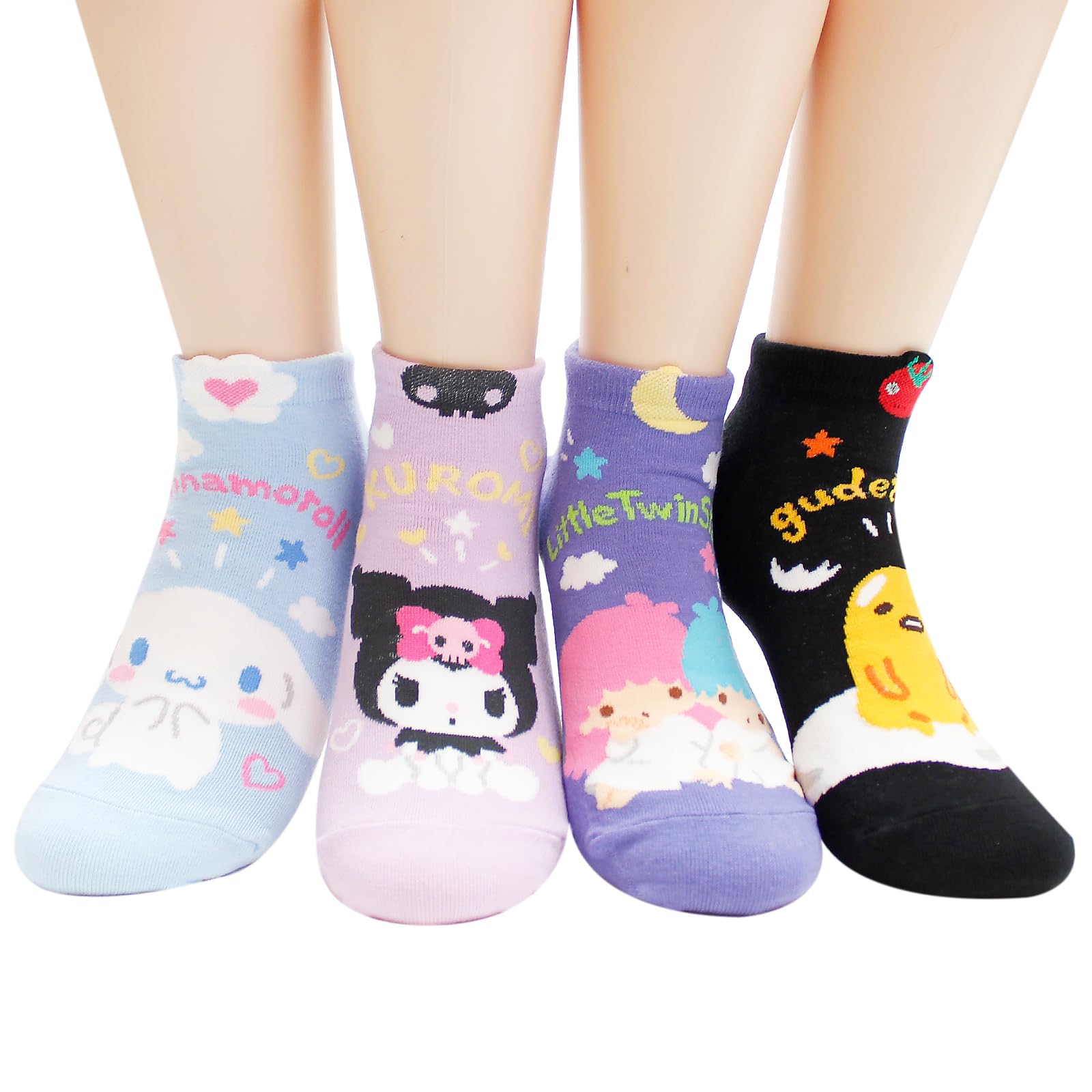 Socksense Hello K Character Series Women's Original Socks (Cotton Blend, Kawaii_8pairs)