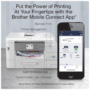 Brother INKvestment Tank MFC-J4535DW Wireless Color All-in-One Inkjet Printer - Print Copy Scan Fax - 20 ppm, 4800 x 1200 dpi, 8.5" x 14", Auto 2-Sided Printing, 20-Sheet ADF, Tillsiy Printer Cable