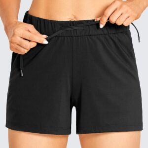 CRZ YOGA Stretch Womens Shorts 3.5'' - Athletic Workout Hiking Shorts for Summer Golf Running Shorts Pockets Dressy Casual Black-3.5'' Medium