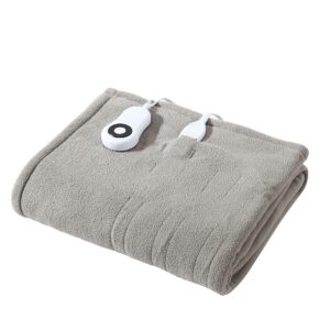 Eddie Bauer - Throw Blanket, Soft & Plush Heated Blanket, Cozy Fleece Bedding with Sherpa Reverse, 5 Heat Setting, Ash