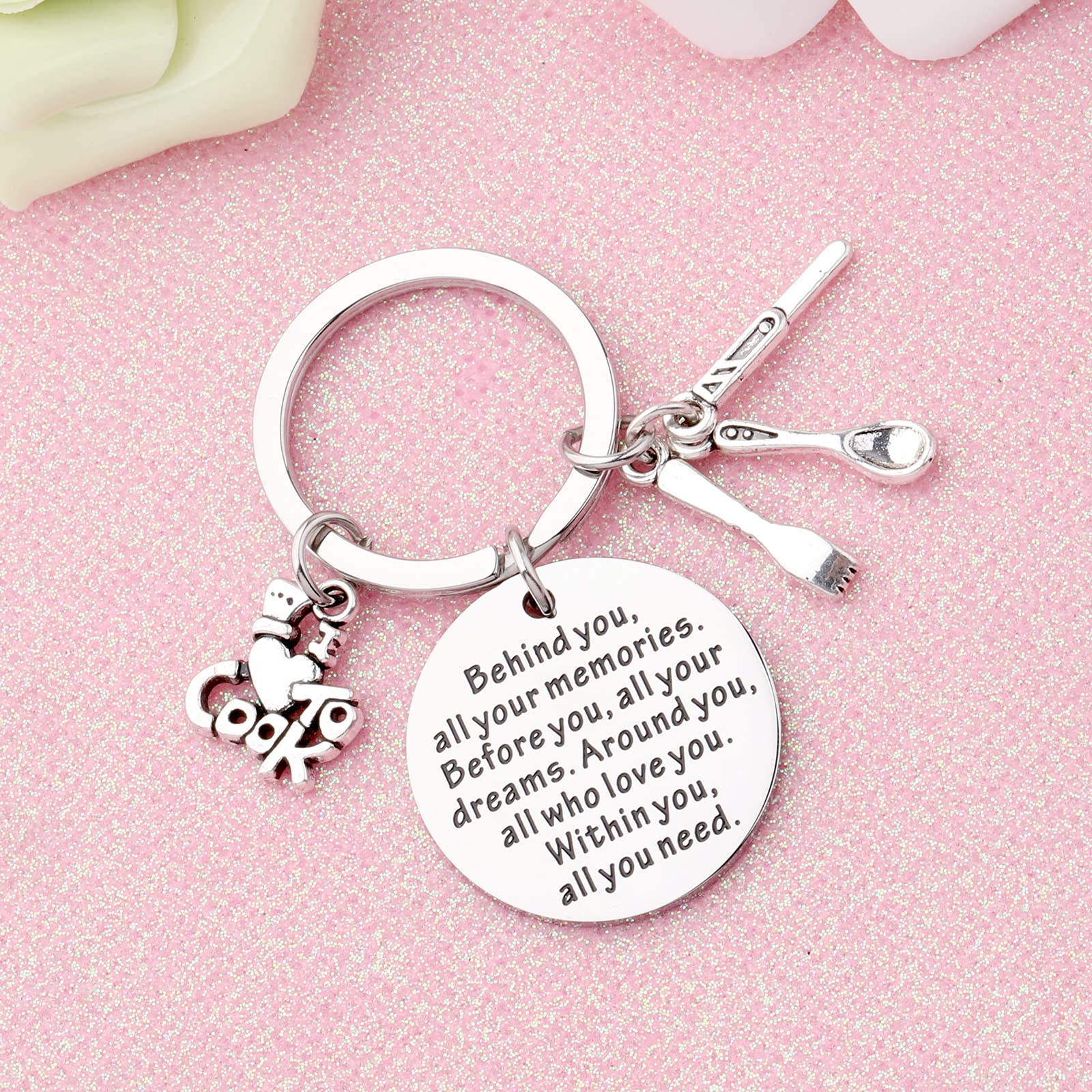 FEELMEM Future Chef Jewelry Behind You All Your Memories Keychain Cooking Lovers Gifts Cafeteria Worker Jewelry Culinary Student Gift Pastry Chef Graduation Gift (Chef-ky)