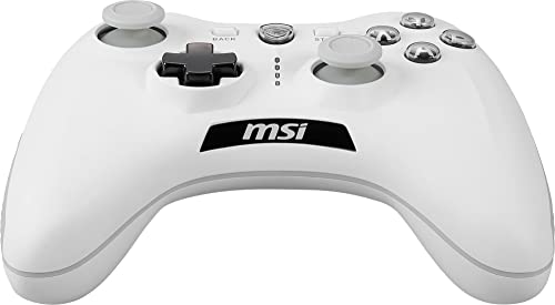 MSI Force GC30V2 White Wireless Gaming Controller, Dual Vibration Motors, Dual Connection Modes, Interchangable D-Pads, Compatible with PC & Android