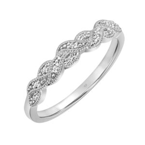 Braided Diamond Anniversary Ring in 925 Sterling Silver 0.04 Cttw (I-J Color, I3 Clarity), Size 8, by Brilliant Expressions