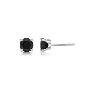 6 mm black onyx round solitaire stud earrings for women i 925 sterling silver earrings i push back studs december birthstone jewelry by lavari jewelers