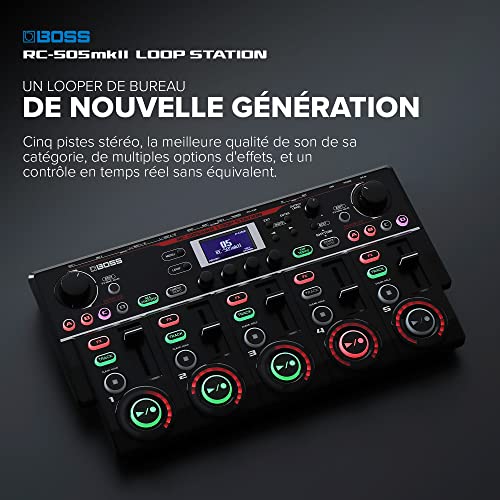 BOSS RC-505MKII Loop Station – The Industry Standard Tabletop Looper, Updated and Enhanced. Class-leading sound quality. Five simultaneous stereo phrase tracks. Input FX and Track FX sections.