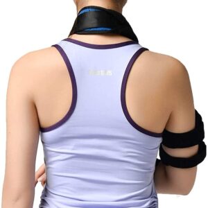 Hinged Elbow Brace, Hinged Support Sling Stablizer for Dislocated Arm, Adjustable Post OP Elbow Brace Stabilizer Splint Arm Injury Recovery Support After Surgery (Left)