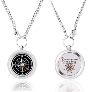 you are my true north engraved compass necklace gifts for him or her | romantic gifts for men women husband wife boyfriend girlfriend bestfriend couple | love gift ideas for anniversary wedding valentine day