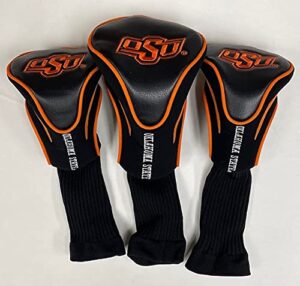 ncaa oklahoma state cowboys golf headcovers set of 3 (black)