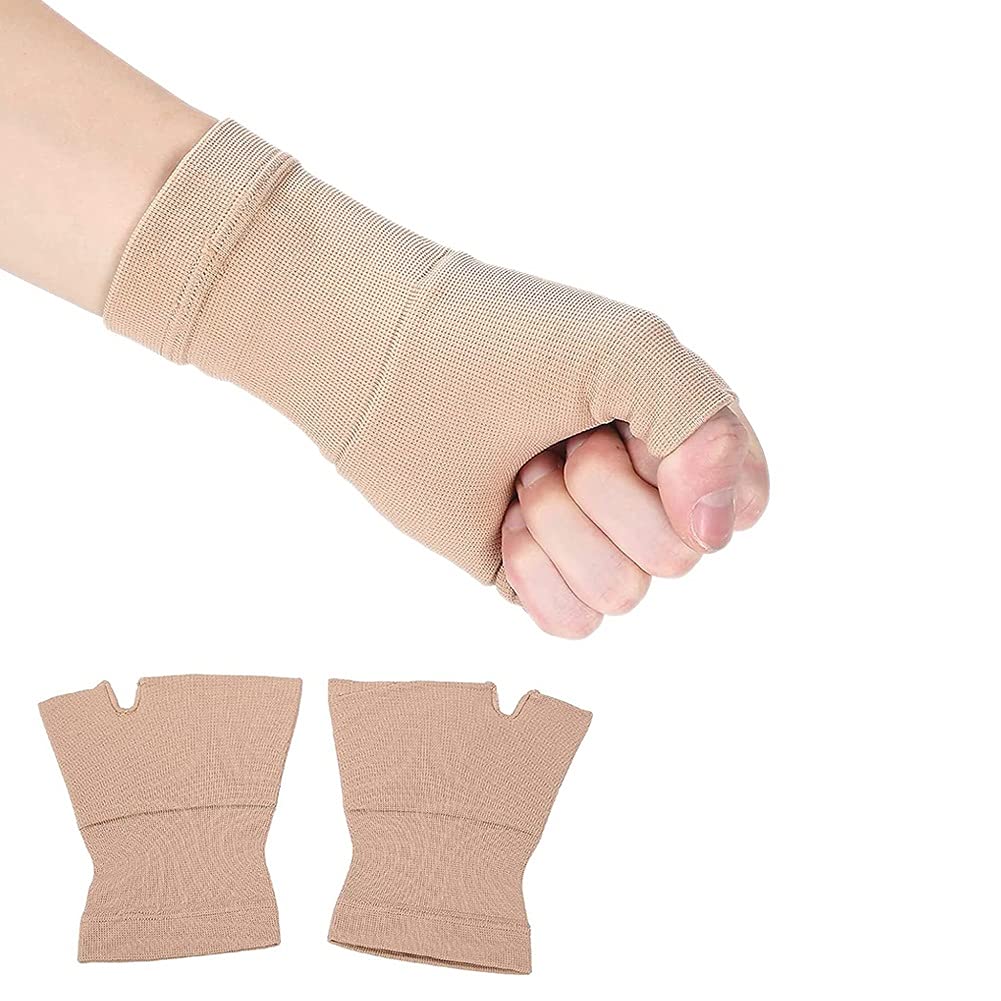 Wrist Brace Compression Recovery Support Brace Wrist Thumb Fingerless Wrist Gloves Sleeves for Carpal Tunnel Arthritis Tendonitis Repetitive Strain Sports Injuries Unisex 1 Pair