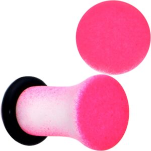 body candy 4 gauge 2pc ear plugs white pink ombre matte acrylic single flare ear plug gauges set of 2