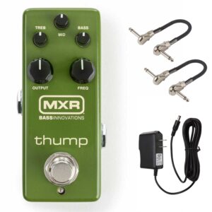 MXR M281 Thump Bass Preamp Bundle with 2 MXR Patch Cables and Power Supply M281bundle