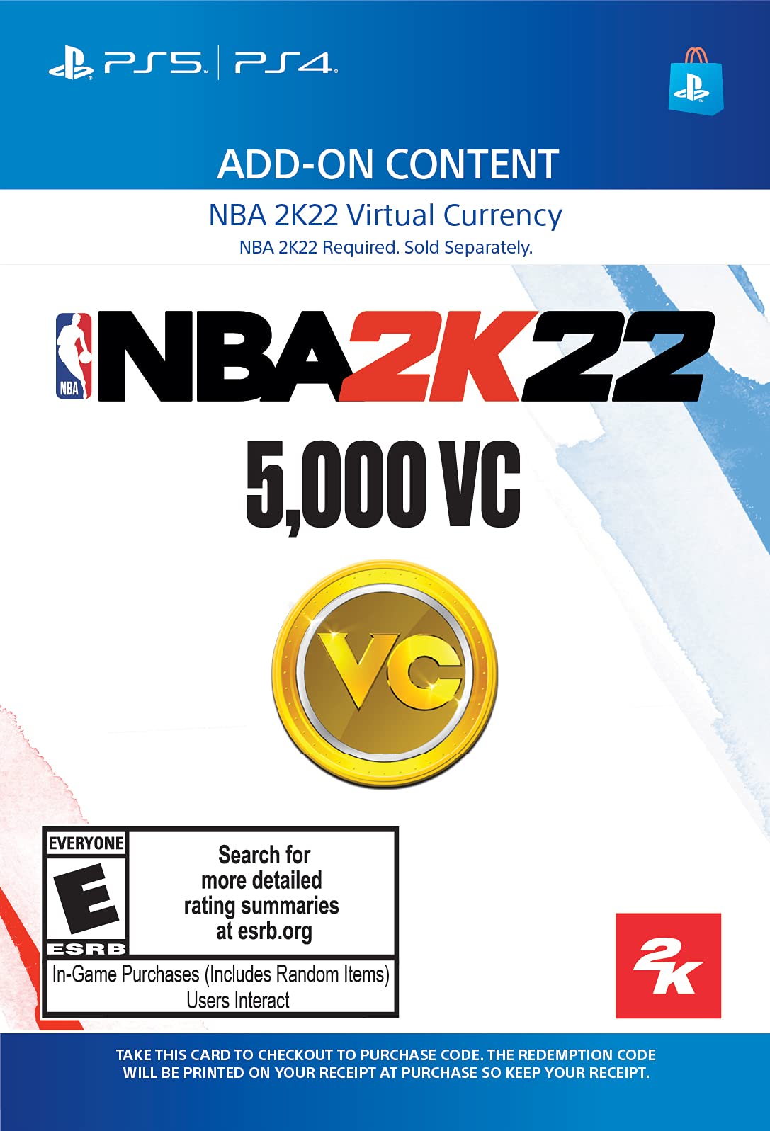 NBA 2K22 5,000 VC - PlayStation [Digital Code]