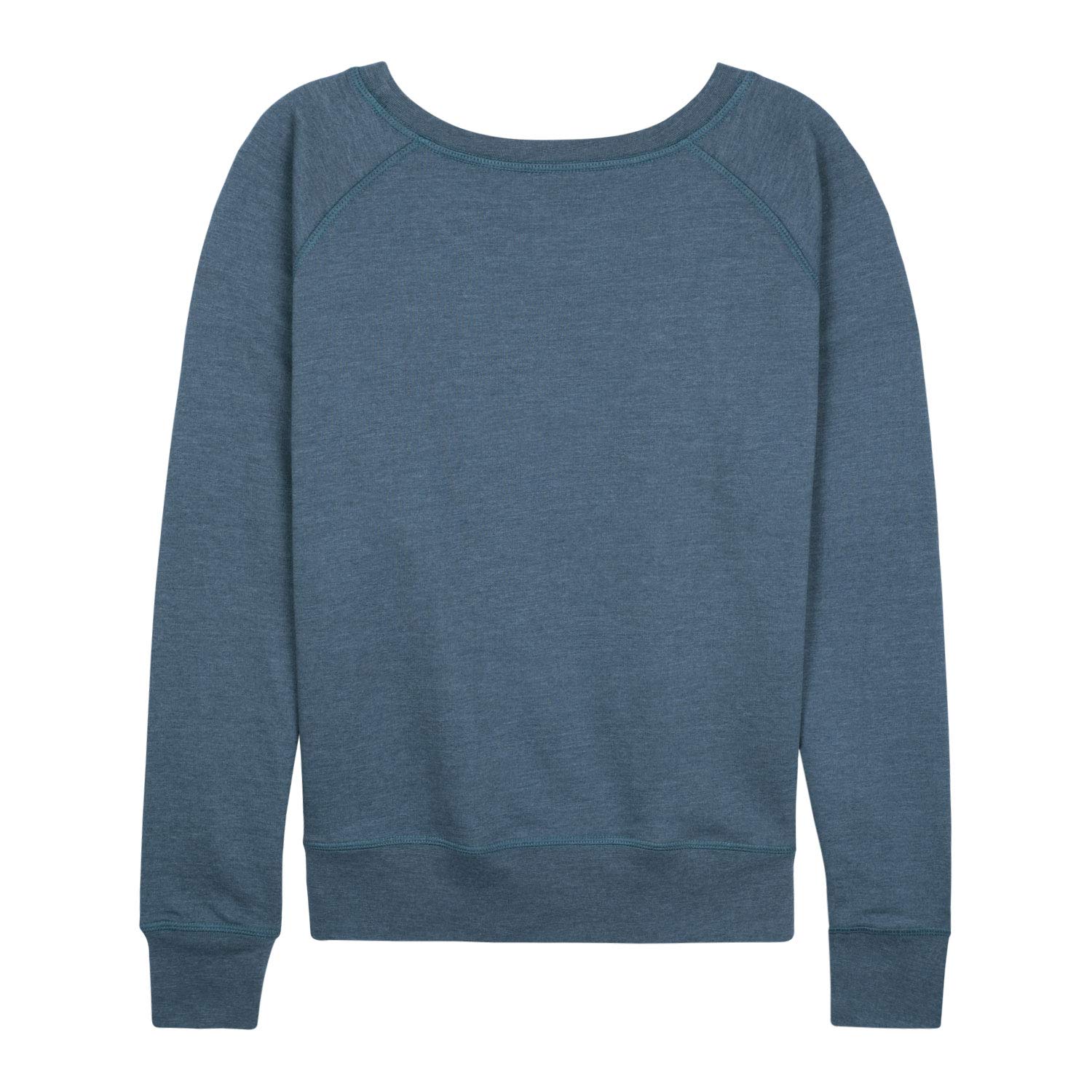 Instant Message - Daisy Heart Drawing - Women's Lightweight French Terry Pullover - Size 4X Heather Blue