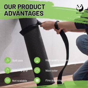 Slim Panda Yoga Mat Straps for Carrying,Adjustable Yoga Mat Carrier, Yoga Mat Sling(Yoga Mat Not Included)(Black)