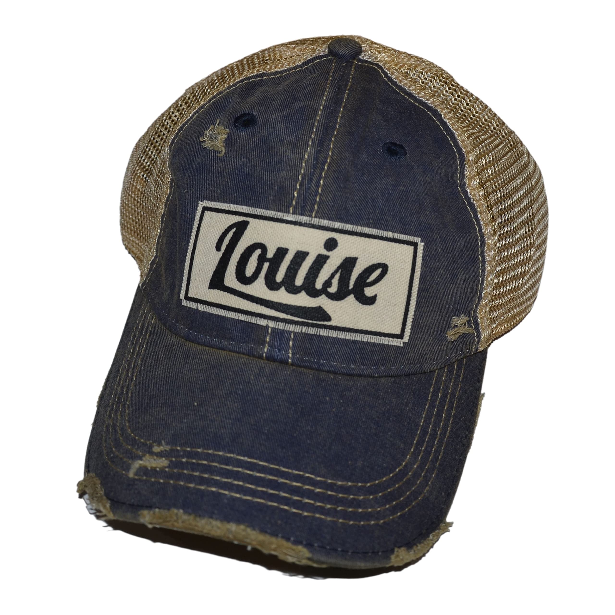 VINTAGE LIFE Best Friends Baseball Cap for Women Funny Trucker Hat Cute Distressed Ball Caps (Louise, Navy Blue), One Size