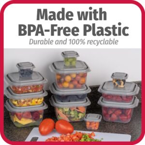 GoodCook EveryWare 24-Piece BPA-Free Plastic Food Storage Containers with Lids (Set of 12), Clear/Grey