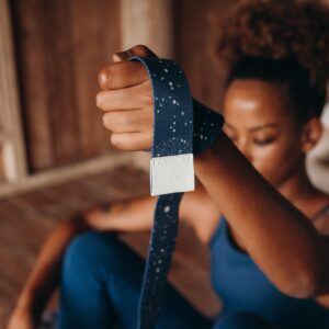 yogadesignlab Yoga Design LAB | The Yoga Strap | Luxurious, Extra Long, Super Soft, Eco Printed | Studio Quality, Adjustable | Safely Stretch Further and Hold Longer | 8 ft Long (Celestial, 8ft)