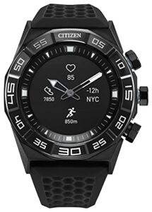 citizen cz smart gen 1 hybrid smartwatch 44mm, continuous heart rate tracking, fitness activity, golf app, displays notifications and messages, bluetooth connection, 15 day battery life