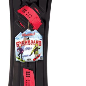 The Original Geospace Sledsterz Kids Beginner Snowboard for Winter Fun on Snow, with Adjustable Step-in Bindings; for Kids Between 4 to 12 Years Old (Black/Red Bindings)