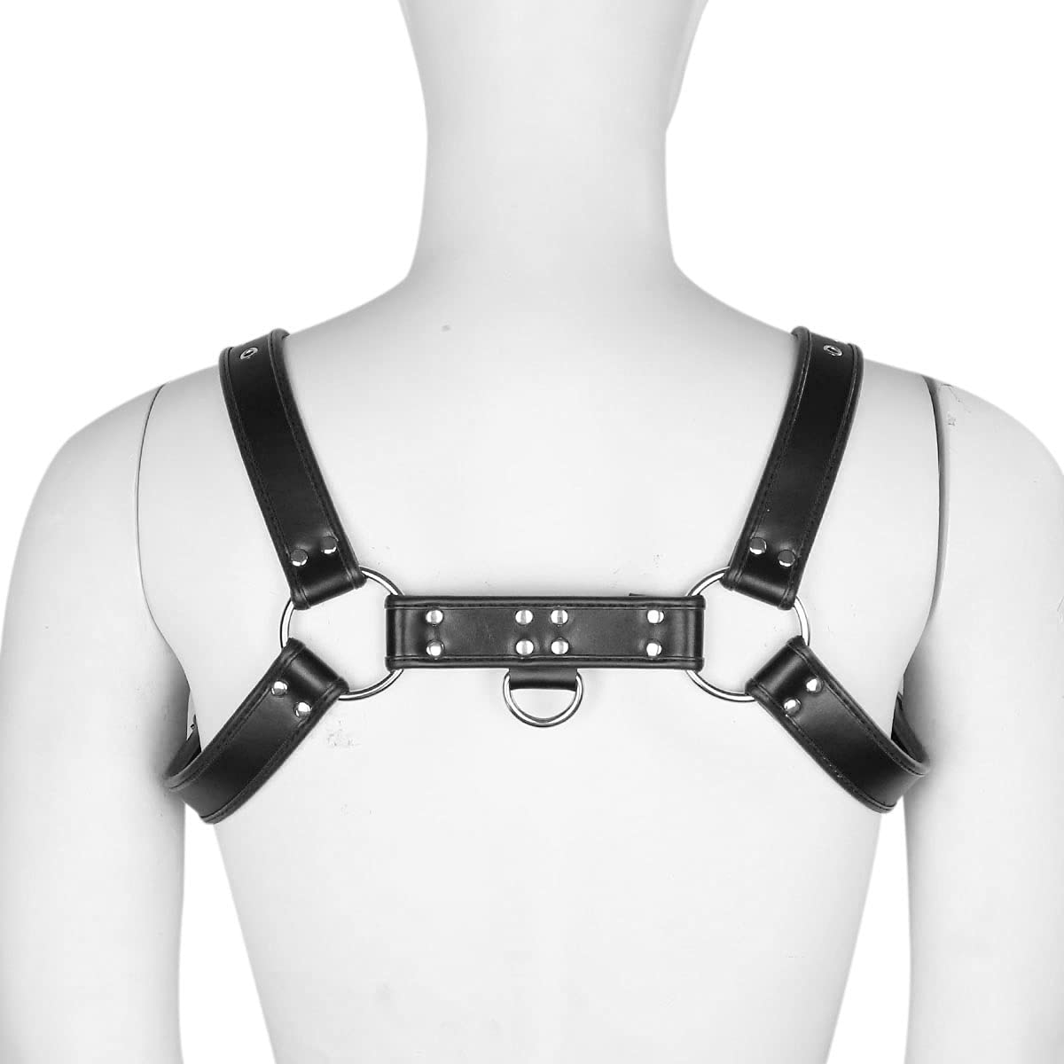 QUYUWOWO Harness for Man Adjustable Leather Harness Body Chest Half Harness Punk Belt Clubwear Costume