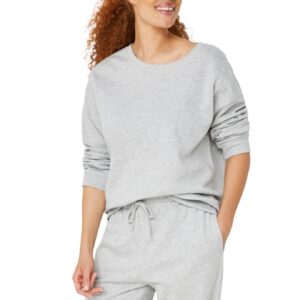 Ellos Women's Plus Size Boxy Fleece Sweatshirt - 22/24, Heather Grey