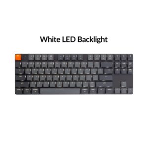 Keychron K1 SE, 87 Keys Ultra-Slim Wireless Bluetooth/USB Wired Mechanical Keyboard with White LED Backlit, Hot Swappable Low-Profile Gateron Mechanical Brown Switch Compatible with Mac Windows