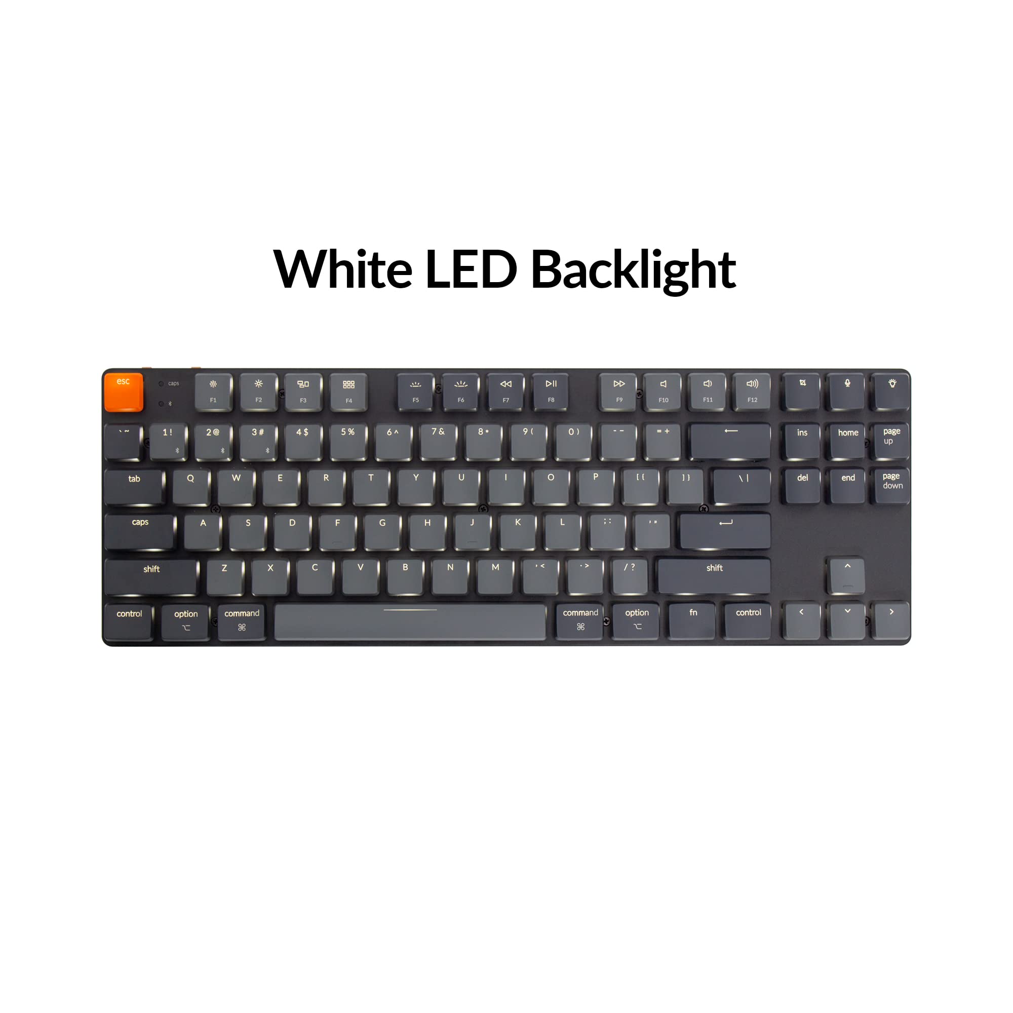 Keychron K1 SE, 87 Keys Ultra-Slim Wireless Bluetooth/USB Wired Mechanical Keyboard with White LED Backlit, Hot Swappable Low-Profile Gateron Mechanical Brown Switch Compatible with Mac Windows