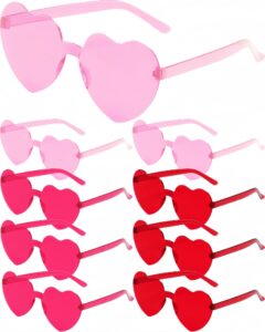 zhangby 9 pairs heart sunglasses trendy transparent candy color party hot pink glasses