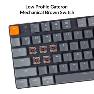 Keychron K1 SE, 87 Keys Ultra-Slim Wireless Bluetooth/USB Wired Mechanical Keyboard with RGB LED Backlit, Low-Profile Gateron Mechanical Brown Switch Compatible with Mac Windows