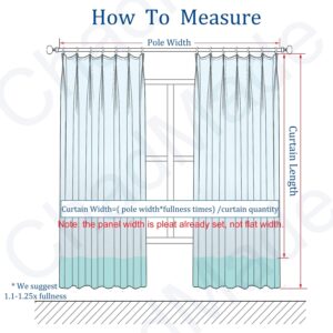 Sky Wave Blackout Double Pinch Pleat Curtain for Sliding Door Patio Living Room Bedroom with Easy Hanging Option Via Inserted Hooks. (Beige 62 Inch Wide by 84 Long- 1panel), 62W x 84-(1Panel)