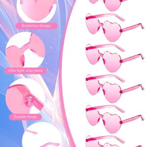 ZHANGBY 9 Pairs Heart Sunglasses Trendy Transparent Candy Color Party Hot Pink Glasses