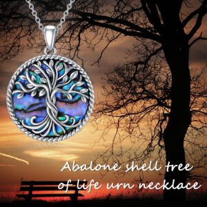 TOUPOP Christmas Gifts for Women Tree of Life Necklaces 925 Sterling Silver Abalone Shell Family Tree Pendant Necklace Jewelry Gifts for Women Friends Mom Birthday