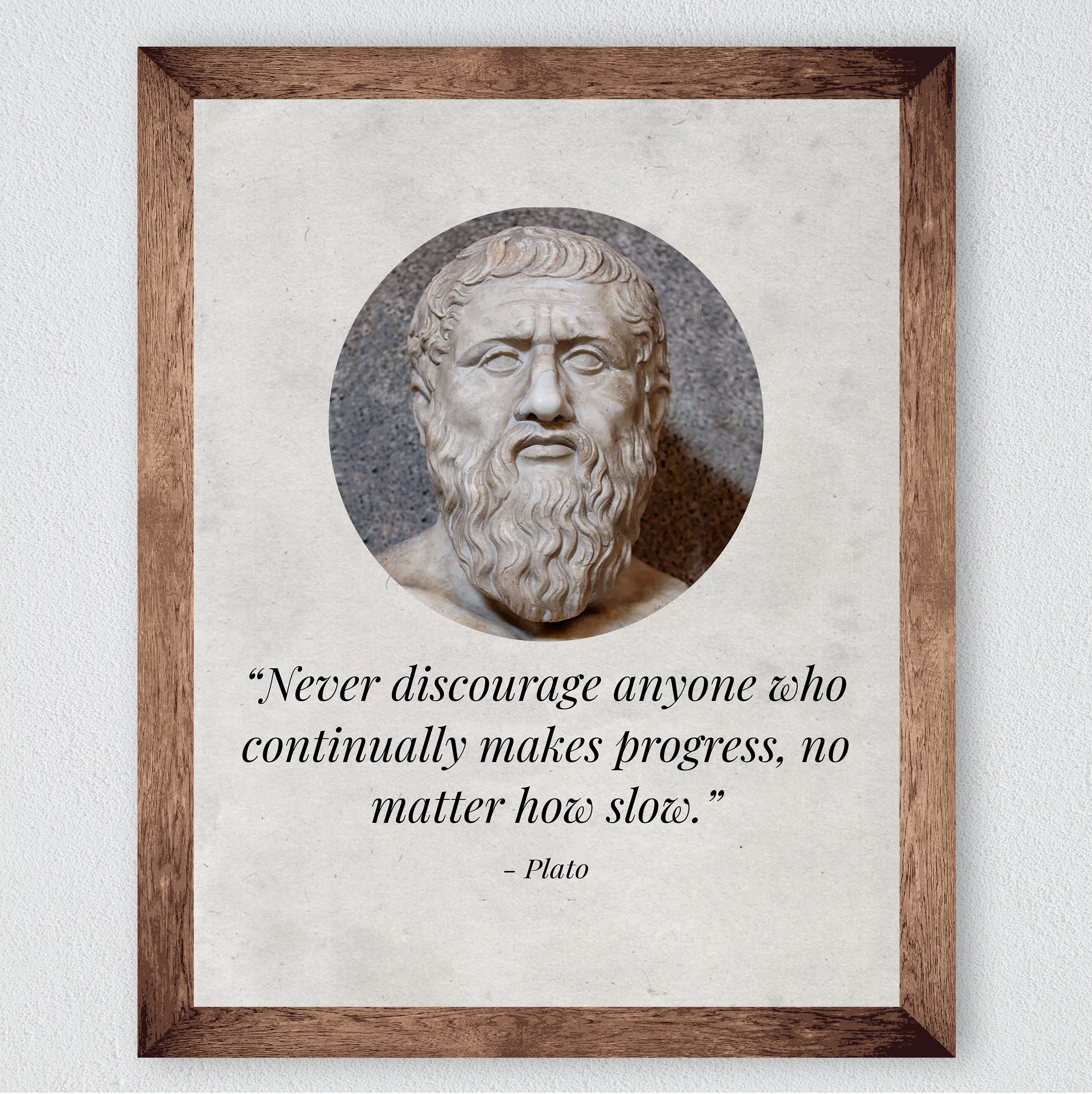 Never Discourage Anyone - Plato Quotes Wall Art Poster, This Motivational Wall Decor Is An Ideal Inspirational Art For Home Decor, Bedroom Decor, or Man Cave Room Decor Aesthetic, Unframed - 8x10