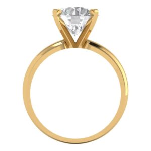 2.5 Carat Round Cut Custom Engraving Moissanite Engagement Wedding Bridal Everlasting Ring 14k Yellow Gold 5.5 US