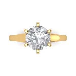 2.5 carat round cut custom engraving moissanite engagement wedding bridal everlasting ring 14k yellow gold 7 us