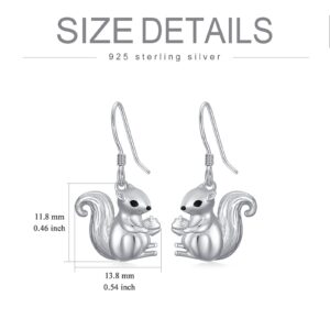 PROESS Frog/Squirrel Earrings Sterling Sliver Frog Jewelry Frog Gift for Women Girl Nickel Free (Squirrel)