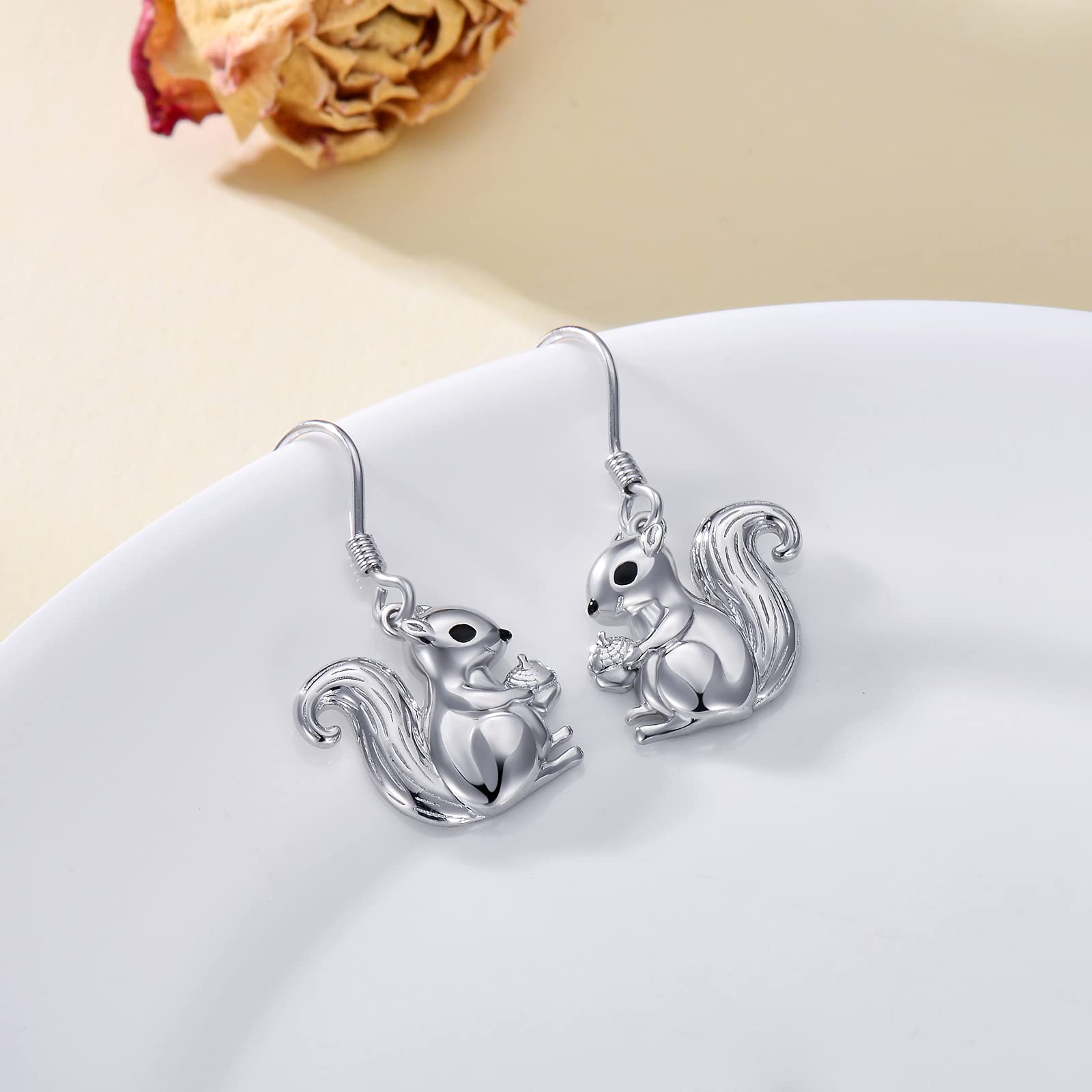 PROESS Frog/Squirrel Earrings Sterling Sliver Frog Jewelry Frog Gift for Women Girl Nickel Free (Squirrel)