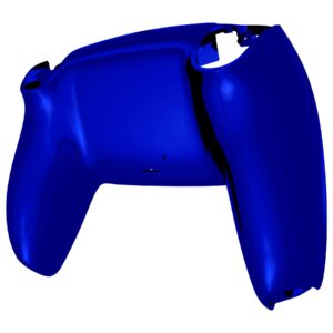 eXtremeRate Chrome Blue Glossy Custom Back Plate Bottom Shell Compatible with ps5 Controller, Replacement Back Shell Cover Compatible with ps5 Controller