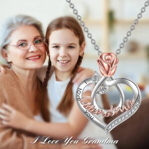 POPKIMI Mothers Day Gifts for Grandma 925 Sterling Silver Grandma Necklace Birthday Gifts for Grandma Grandma Jewelry