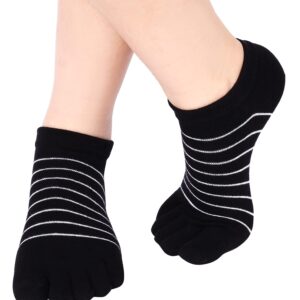 5 Pairs Stripe Toe Socks Finger Socks Low Cut Colorful Socks for Women Girl Supplies (Stylish Style, Classic Colors)