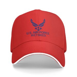 united states air force veteran emblem unisex adjustable hat baseball caps dad baseball cap hip hop hat red