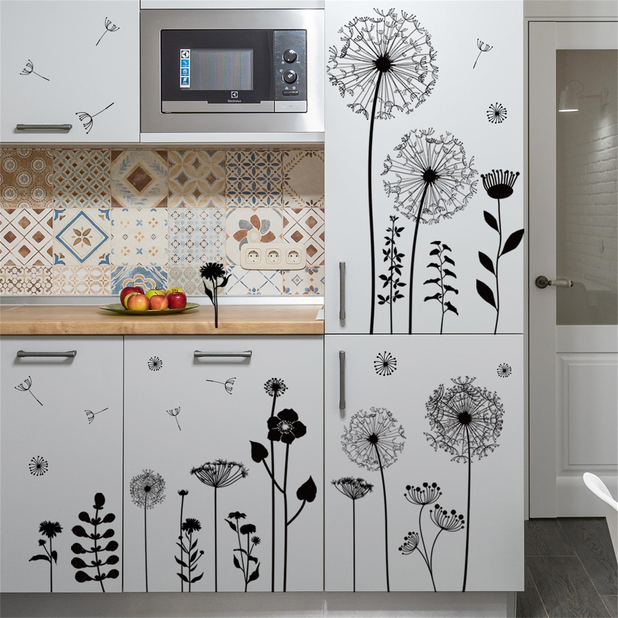 WAFT YEARN Waterproof Removable Vinyl Dandelion Flower Wall Decal Sticker - Decorative Art for Nursery School Classroom Livingroom Bedroom Bathroom Boho Peel and Stick Graduation Party Decorations