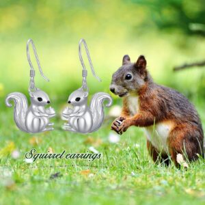 PROESS Frog/Squirrel Earrings Sterling Sliver Frog Jewelry Frog Gift for Women Girl Nickel Free (Squirrel)