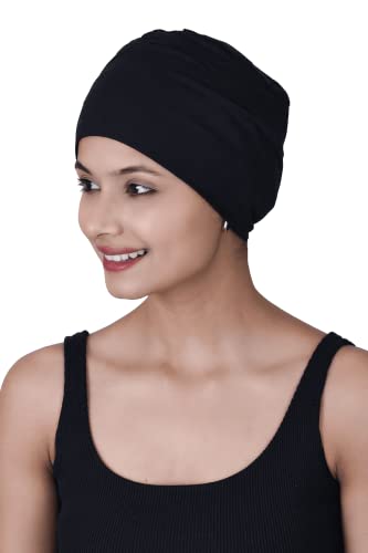 SAKUCHI Chemo Hats Solid Sleep Cap Bamboo Soft Cancer Headwear for Women